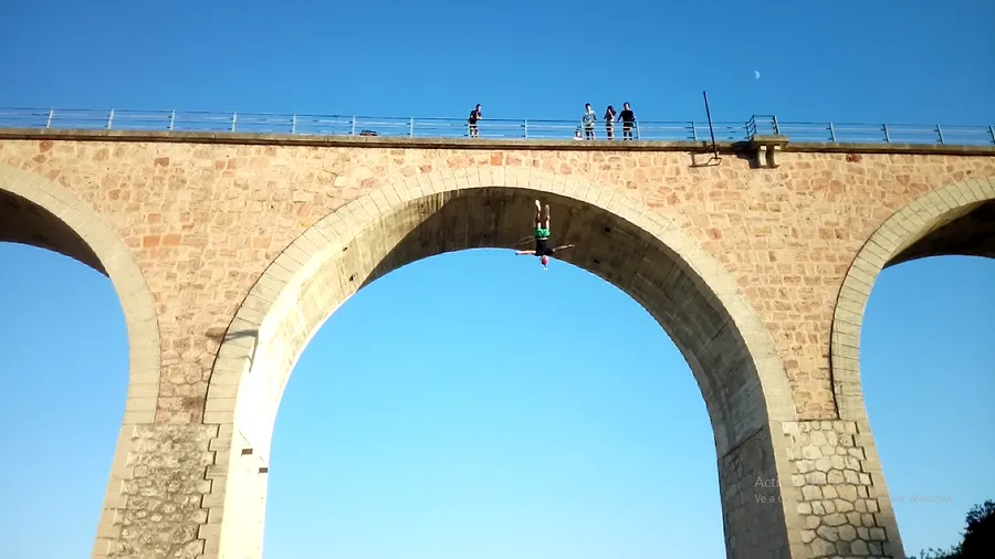 Puenting doble desde el puente de Mula en Murcia