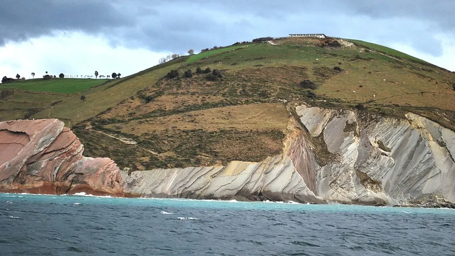 Panoramic helicopter flight over the Basque Coast in Gipuzkoa