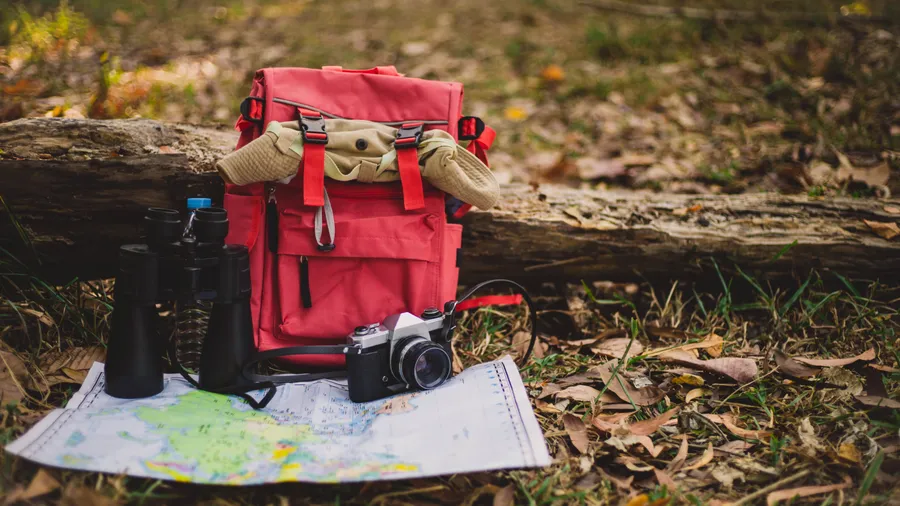 Fully equipped hiking backpack for mountain adventures