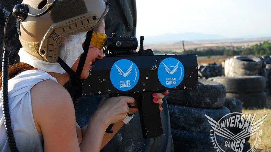 Laser tag al aire libre en Algete con barbacoa y juegos